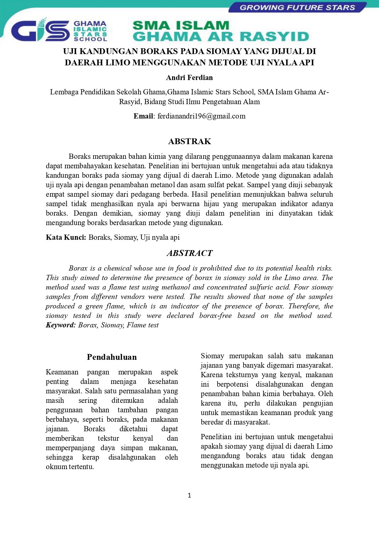 Jurnal Karya Ilmiah Andri page 0001 Sekolah GHAMA