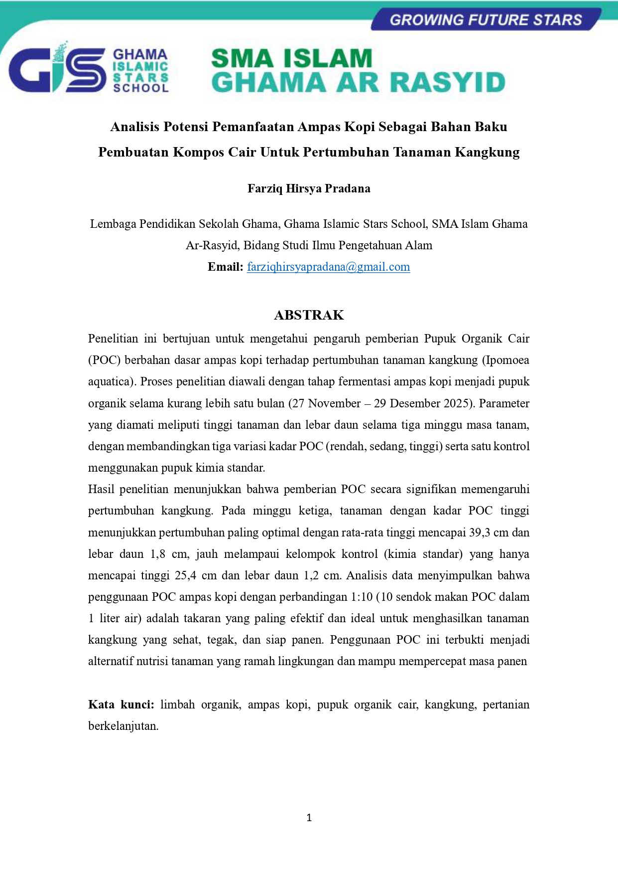 Jurnal Karya Ilmiah Farziq page 0001 Sekolah GHAMA