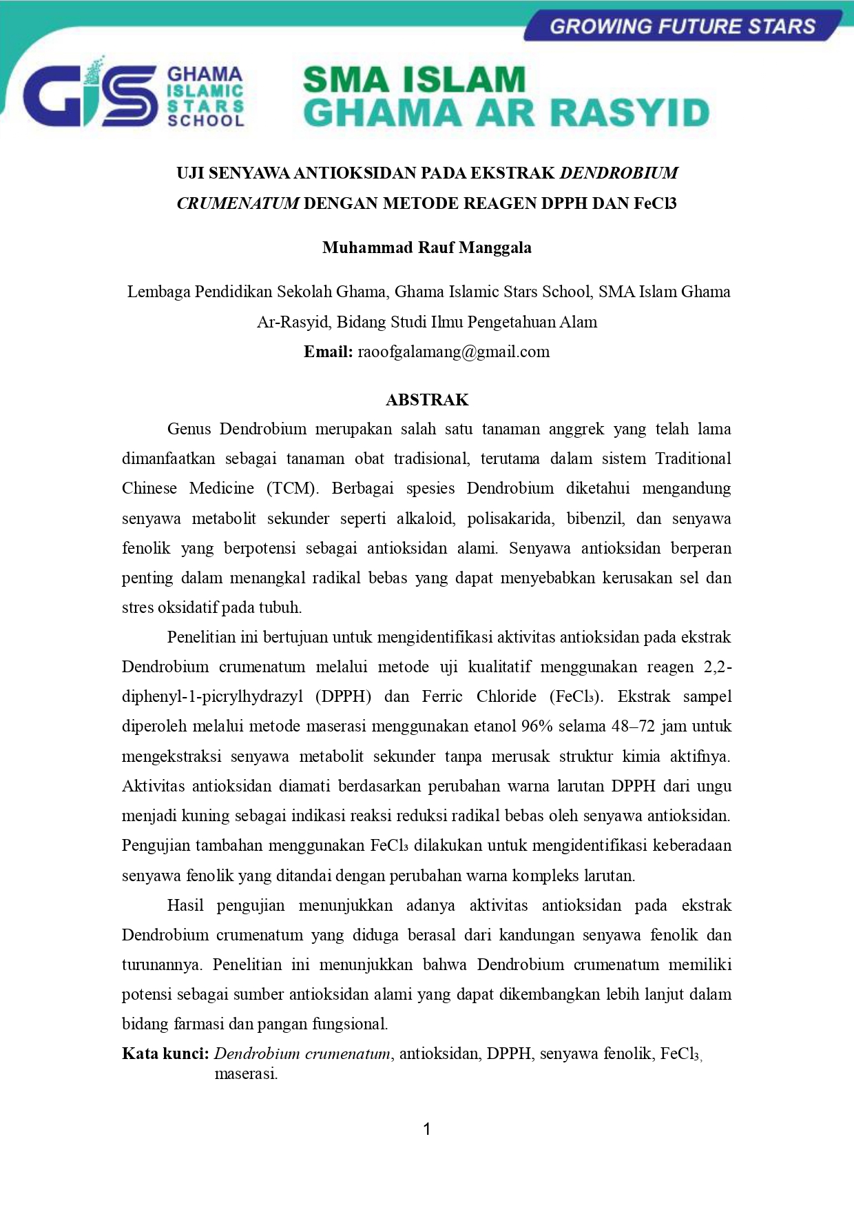 Jurnal Karya Ilmiah Rauf page 0001 Sekolah GHAMA